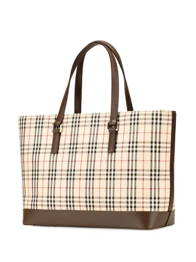 Pre-owned Burberry 2000-2017 House Check Canvas Tote Bag