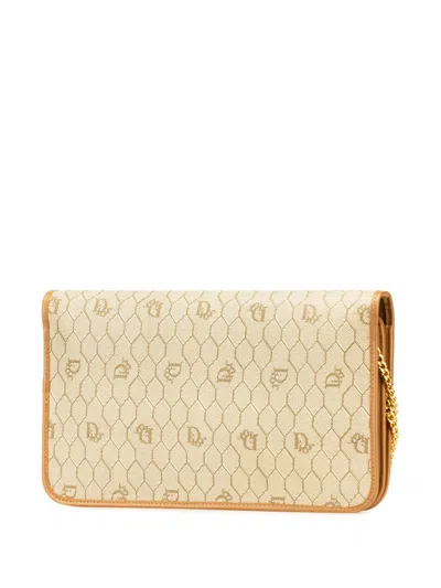 Pre-owned Dior 20th Century Honeycomb Coated Canvas Chain Shoulder Bag