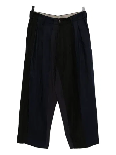 Ziggy Chen Collaged Wide-leg Trousers In Black