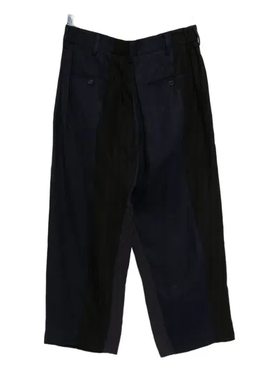 Ziggy Chen Collaged Wide-leg Trousers In Black