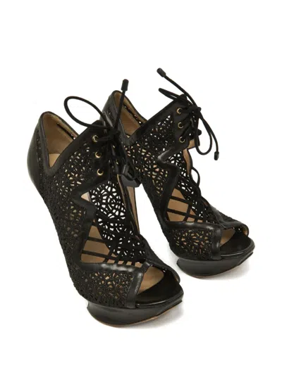 Pre-owned Nicholas Kirkwood 130mm  Lace Platform Pumps