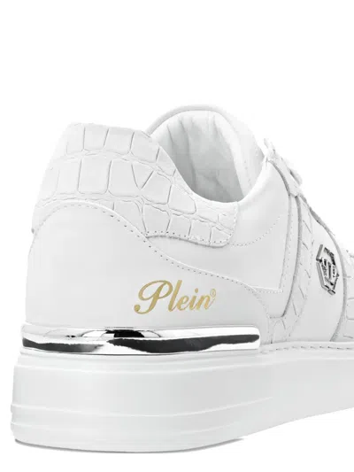 Philipp Plein Crocodile-effect Leather Trainers In White