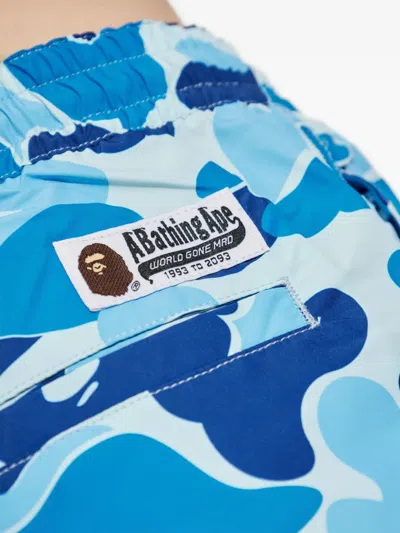 A Bathing Ape Camouflage-pattern Drawstring Shorts In Blue