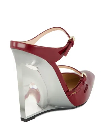 Gucci Pointed Toe Transparent Heel Wedge Pumps