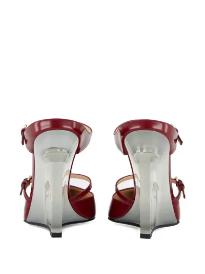 Gucci Pointed Toe Transparent Heel Wedge Pumps