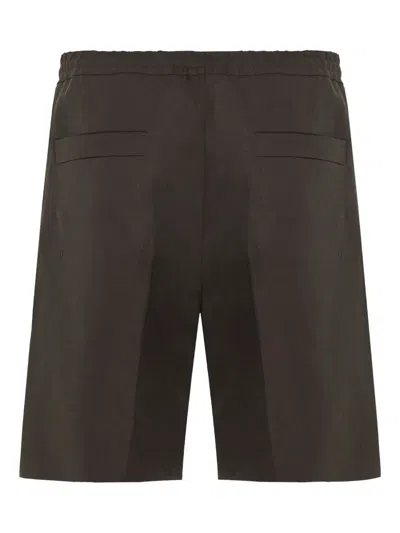 Zegna Elasticated-waist Tailored Shorts In Brown