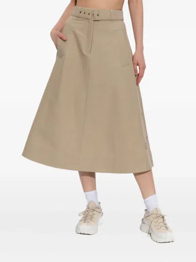 Moncler Cotton Mini Skirt In Neutral