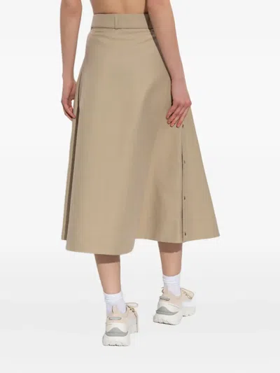 Moncler Cotton Mini Skirt In Neutral
