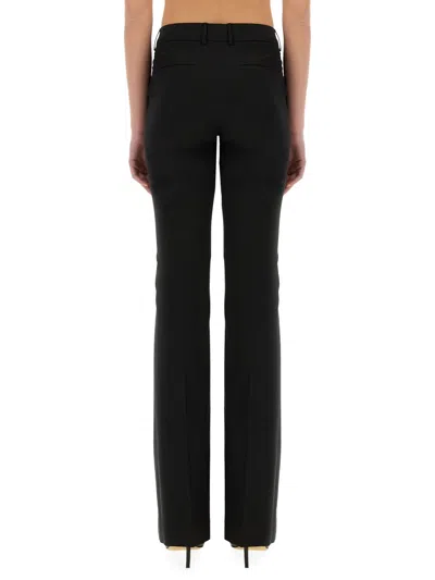 Pt Torino Flared Trousers Belt Loops In Black