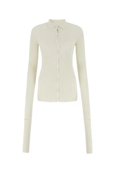 Quira Chalk Cotton Blend Cardigan