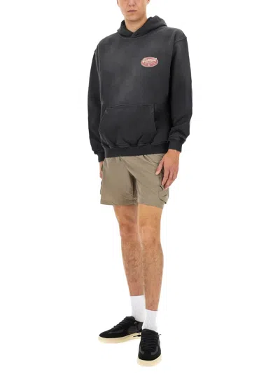 Represent British Hooded Sweatshirt With Kangaroo Pocket In Black