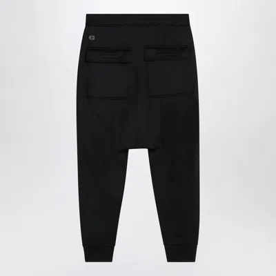 Rick Owens X Champion Logo-embroidered Organic Cotton Track Pants In Black