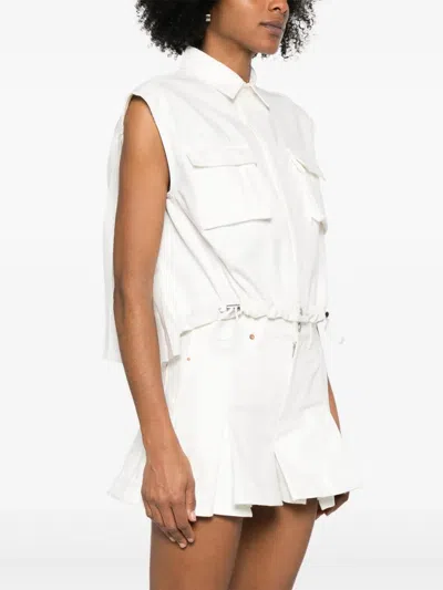 Sacai Denim Mix Shirt In White