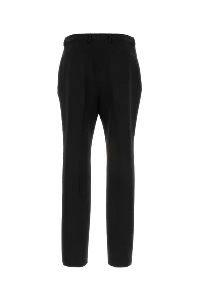 Saint Laurent Pantalone In Lana Nera Uomo