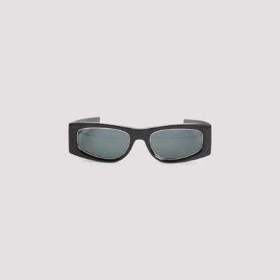 Saint Laurent Black Oval Shield Sunglasses In Black