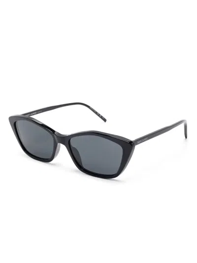 Saint Laurent Black-black-black Acetate Sunglasses In Black