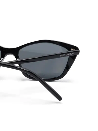 Saint Laurent Black-black-black Acetate Sunglasses In Black