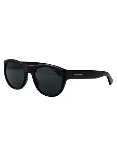 Saint Laurent Black Oval Unisex Sunglasses Sl 798 Maxime 001 54 In Black