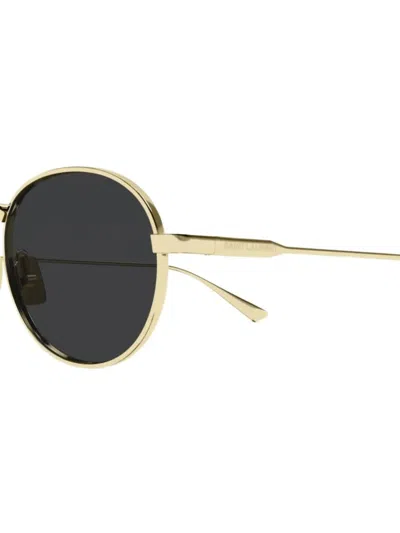 Saint Laurent Gold-gold-black Metal Sunglasses In Black