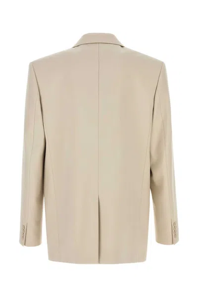 Saint Laurent Giacca In Lana Sabbia  Uomo