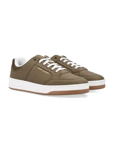Saint Laurent Sneakers Sl/61 In Gabardine Verde Militare Uomo