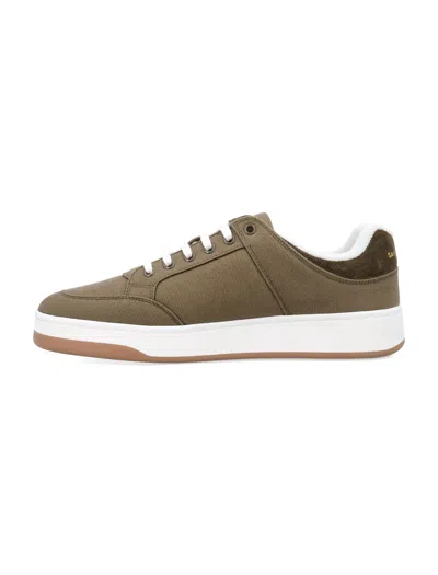 Saint Laurent Sneakers Sl/61 In Gabardine Verde Militare Uomo
