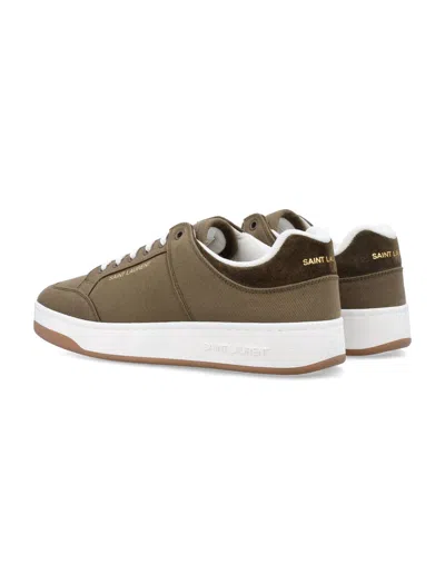 Saint Laurent Sneakers Sl/61 In Gabardine Verde Militare Uomo