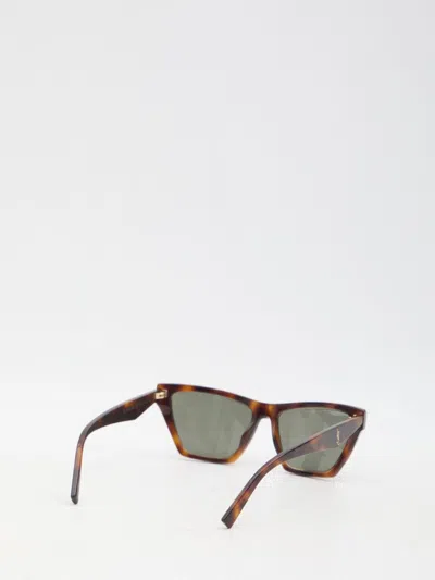 Saint Laurent M103 Rim Sunglasses In Brown