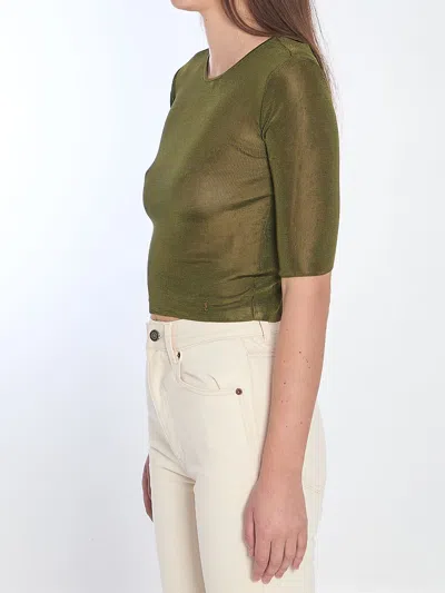 Saint Laurent Cropped Top With Cassandre