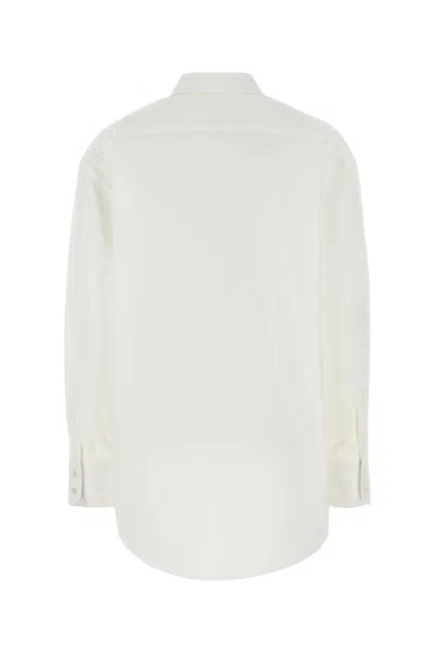 Saint Laurent Cassandre Cotton Poplin Shirt In White