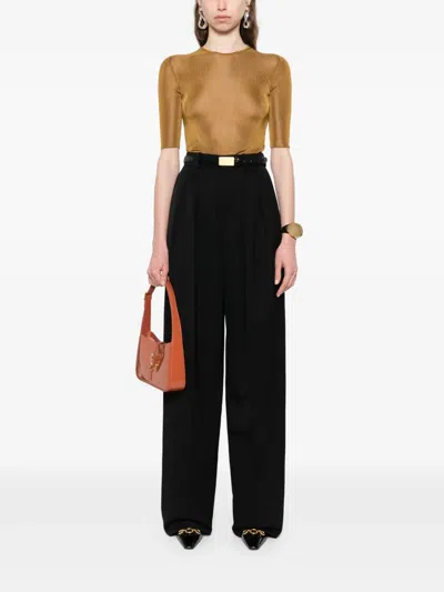 Saint Laurent Wideleg Pants In Grain De Poudre