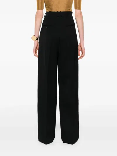 Saint Laurent Wideleg Pants In Grain De Poudre