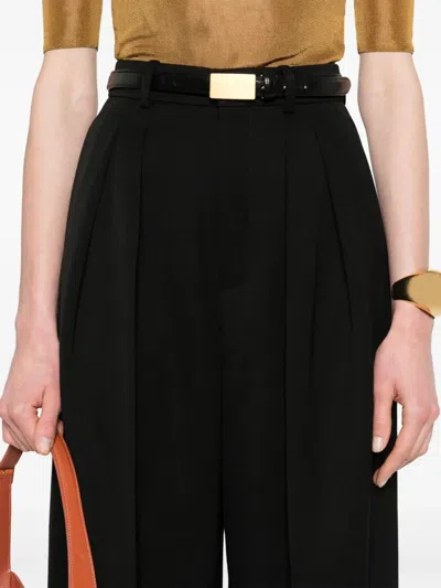 Saint Laurent Wideleg Pants In Grain De Poudre