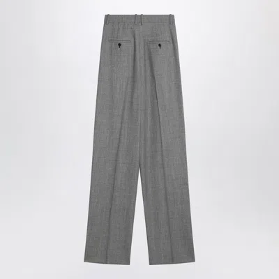Saint Laurent Wide Light Grey Wool Trousers