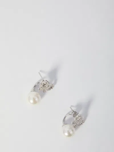 Self-portrait Crystal Bow Pearl Earrings