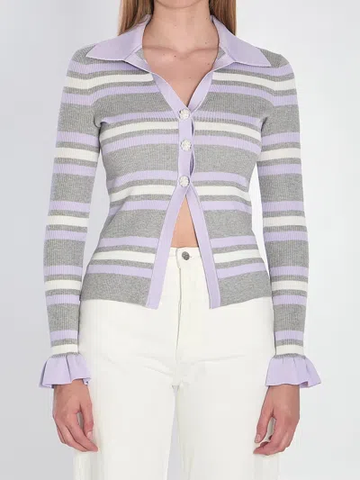 Self-portrait Striped Knit Top
