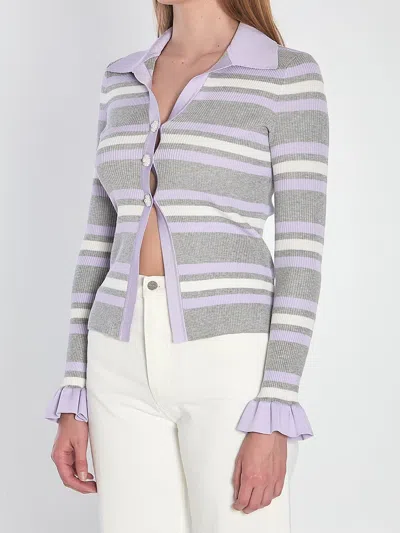 Self-portrait Striped Knit Top
