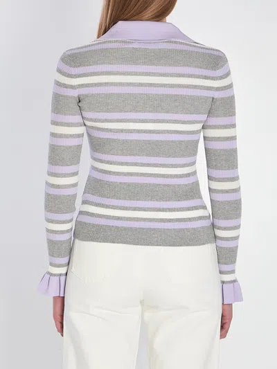 Self-portrait Striped Knit Top