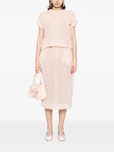 Simone Rocha Ruffle-waisted Skirt In Pink