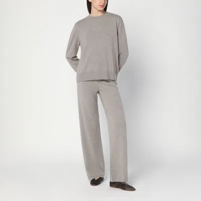 Soft Goat Greige Cashmere Suit In Gray
