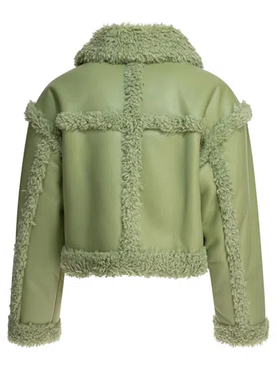 Stand Studio Kristy Faux-leather Jacket In Green