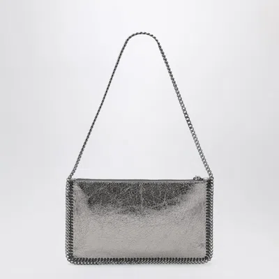 Stella Mccartney Gray Metallic Falabella Clutch With Chain