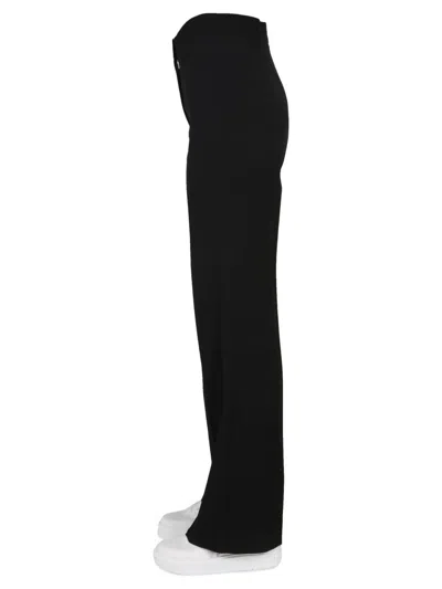 Stella Mccartney Logo Print High Waist Wide Leg Trousers In Black