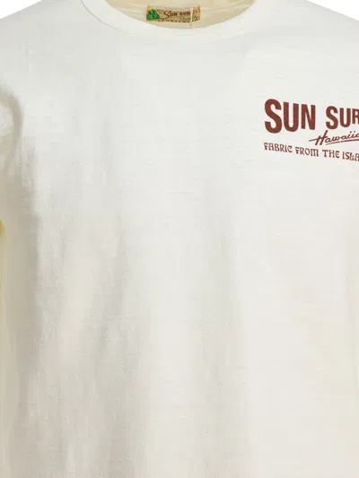Sun Surf Beige Cotton T-shirt In White