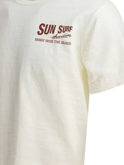 Sun Surf Beige Cotton T-shirt In White