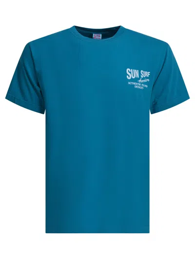 Sun Surf Surfer-graphic T-shirt In Blue