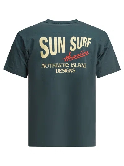 Sun Surf Green Cotton T-shirt In Green