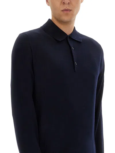 Sunflower Black Polo Shirt With Classic Collar And Ribbed Trims