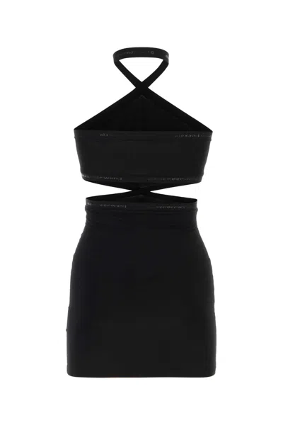 Alexander Wang T T By Alexander Wang Black Viscose Knit Mini Dress