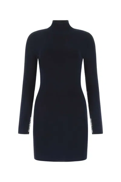 Alexander Wang T T By Alexander Wang Midnight Blue Stretch Viscose Blend Mini Dress